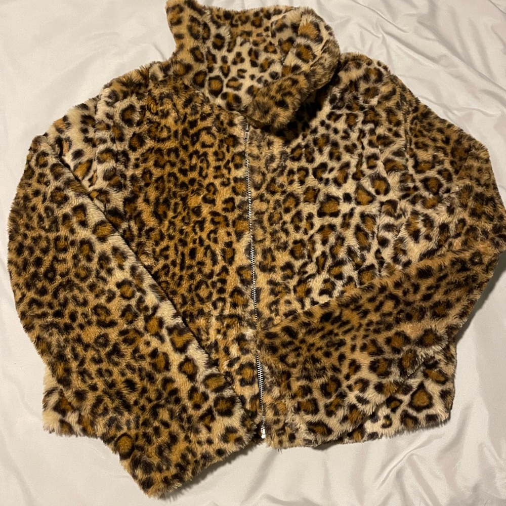 Kendall & Kylie Animal Print Faux Fur Coat